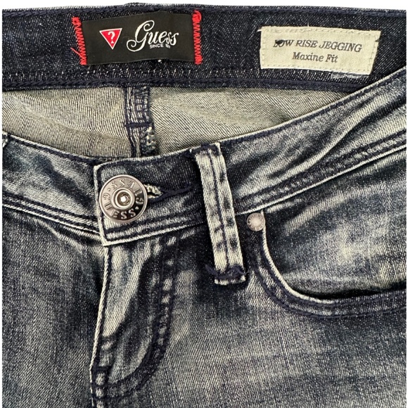 Guess Low Rise Jegging Jeans Sz 26 Maxine Fit Gray Wash Skinny Y2K 90s Grunge - Picture 8 of 9